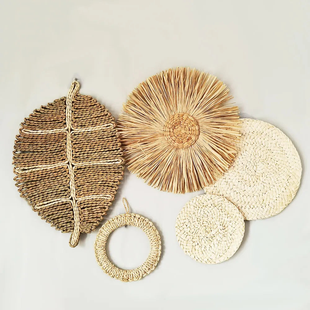 Seaweed Woven Plate Home Creative Straw Woven Plate Decorative Hanging Plate Porch Wall Woven Hanging Plate