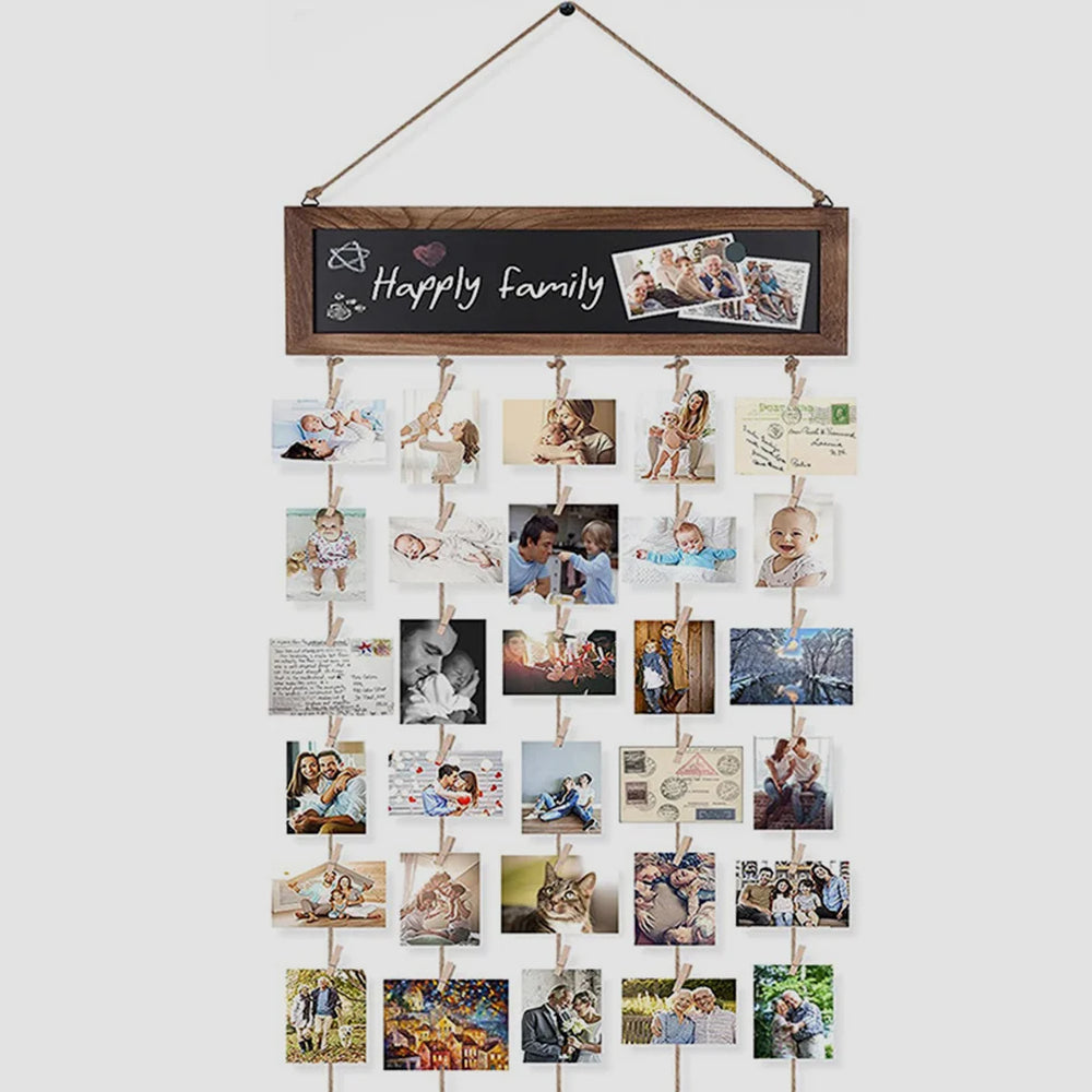 1 Set Hanging Photo Display Holder Wall Mounted Photo Collage Frame Photo Wall Display Holder Home Wall Decor Hanging Tag Clip